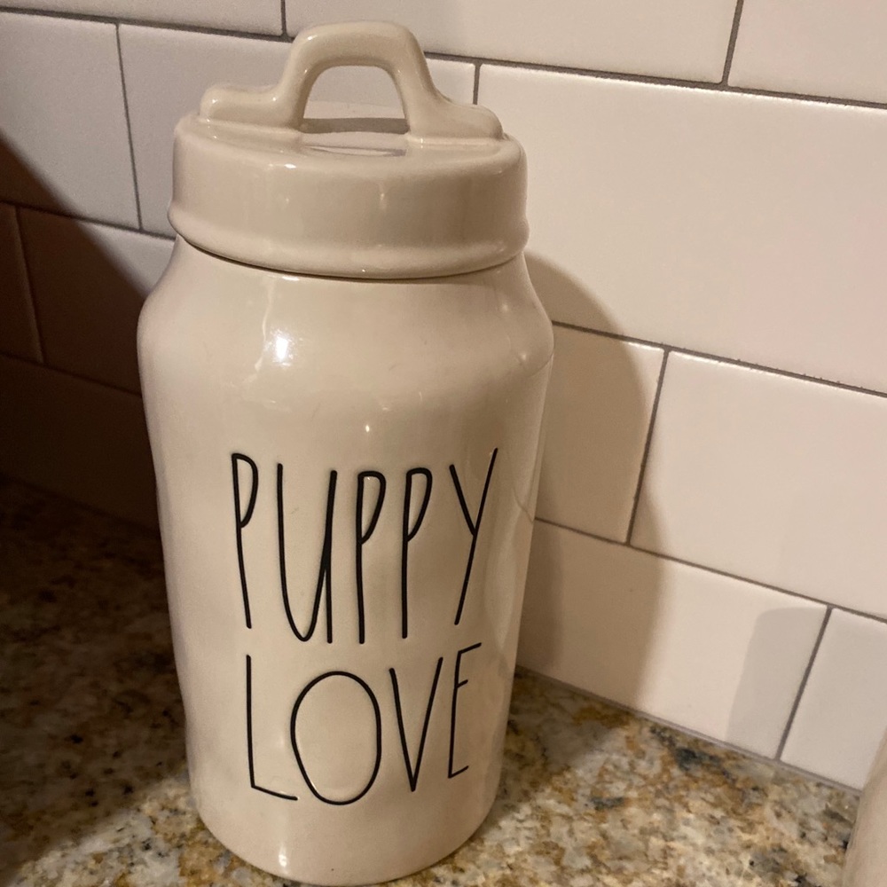 Rae Dunn dog treat containers